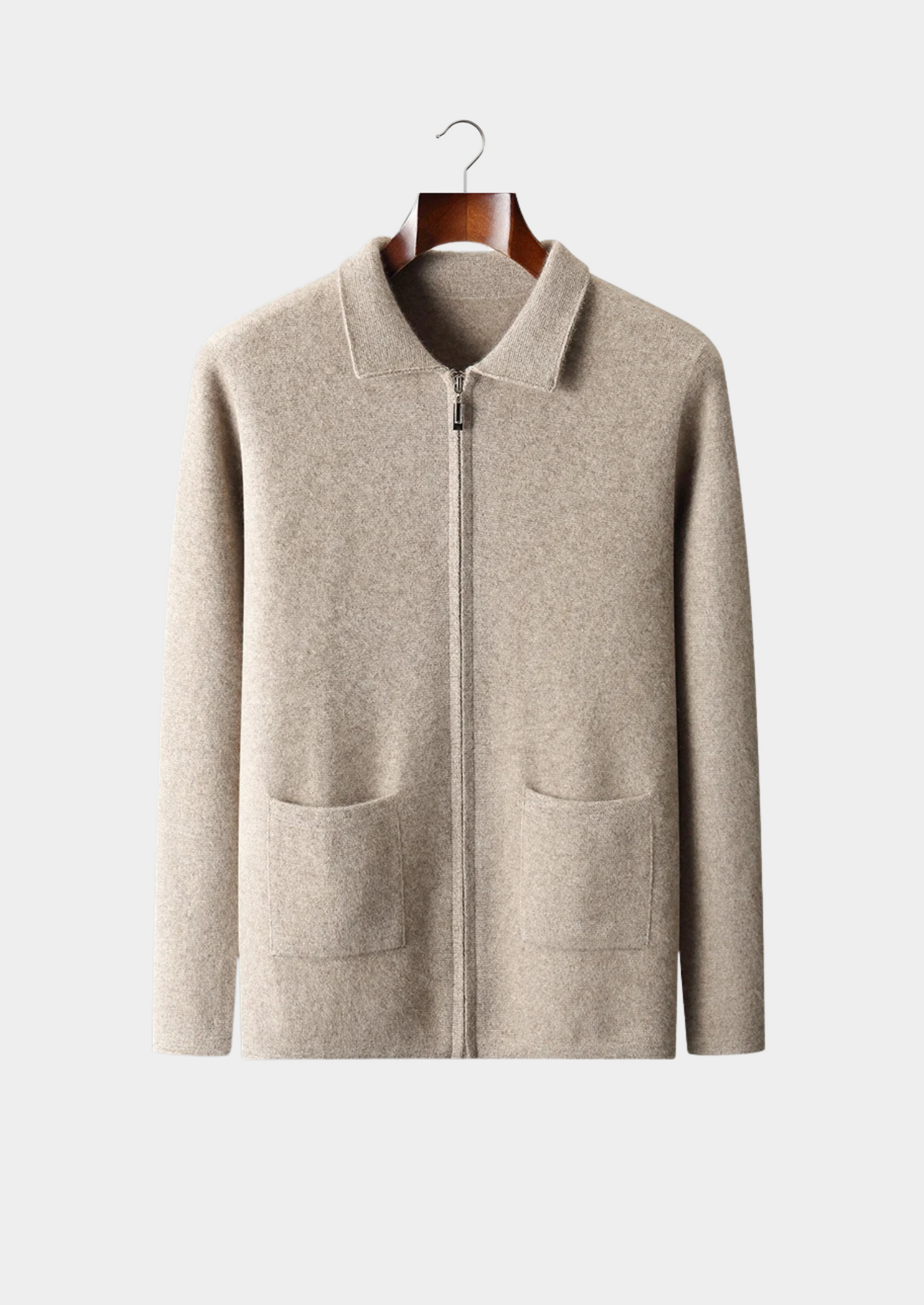 CARDIGAN CON ZIP IN 100% CASHMERE