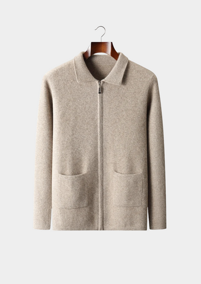 CARDIGAN CON ZIP IN 100% CASHMERE