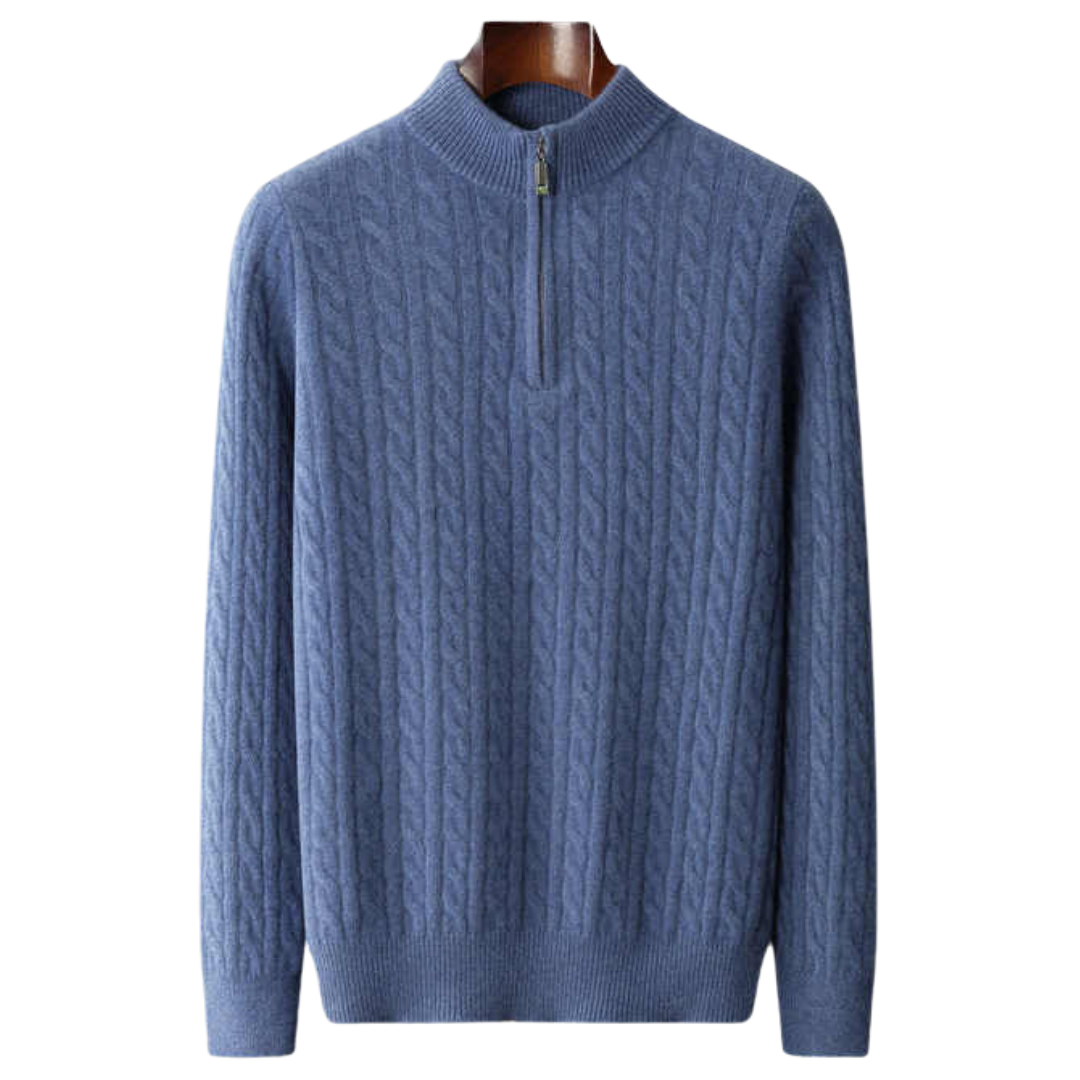 100% CASHMERE TESSUTO MEZZA ZIP