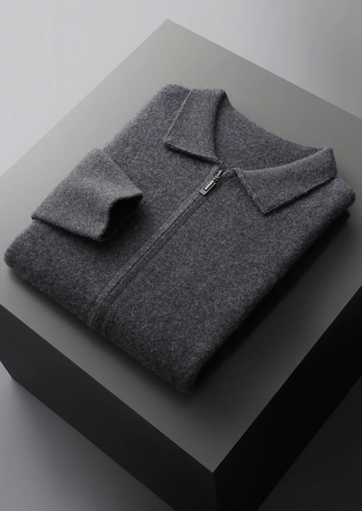 CARDIGAN CON ZIP IN 100% CASHMERE