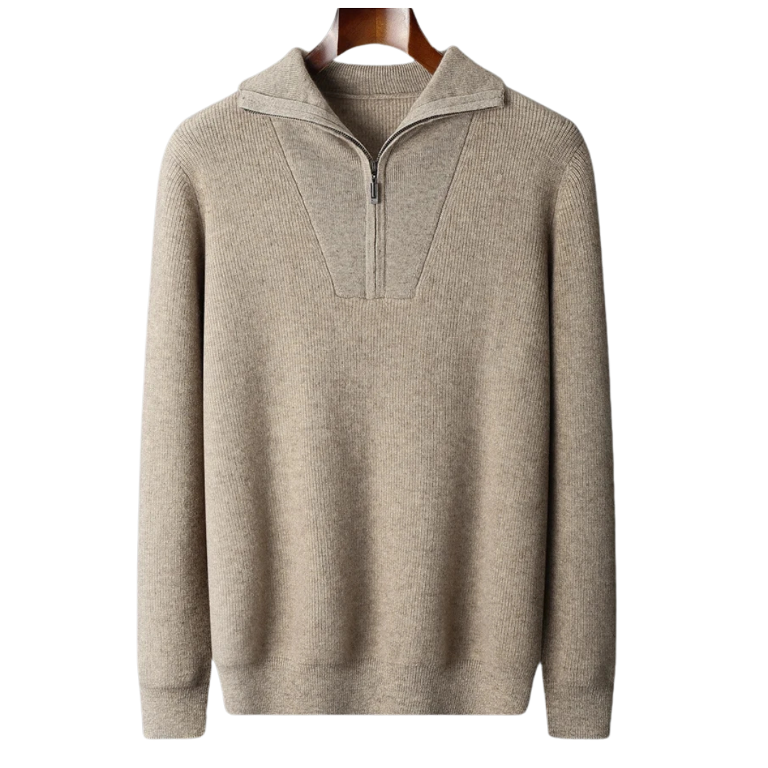 MAGLIONE 100% CASHMERE CON MEZZA ZIP