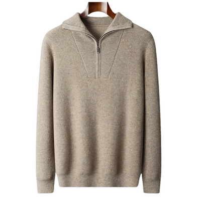 MAGLIONE 100% CASHMERE CON MEZZA ZIP