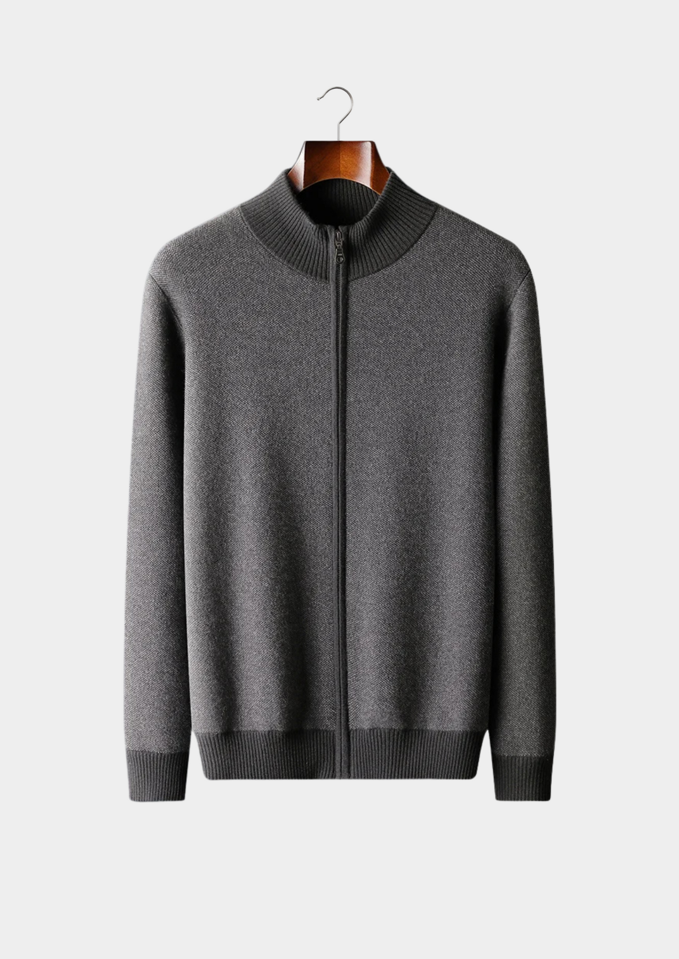 CARDIGAN CON ZIP JACQUARD 100% CASHMERE
