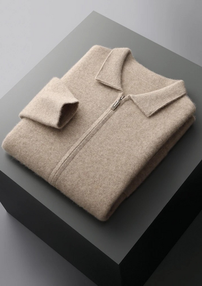 CARDIGAN CON ZIP IN 100% CASHMERE