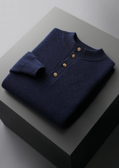 MAGLIONE CON BOTTONI IN 100% CASHMERE