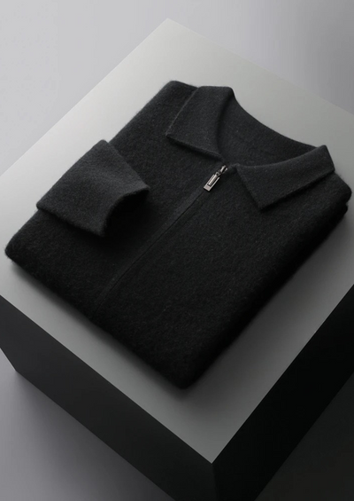 CARDIGAN CON ZIP IN 100% CASHMERE