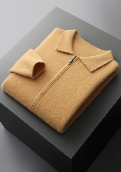 CARDIGAN CON ZIP IN 100% CASHMERE