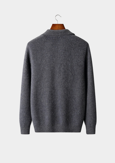 CARDIGAN POLO CON ZIP IN 100% CASHMERE