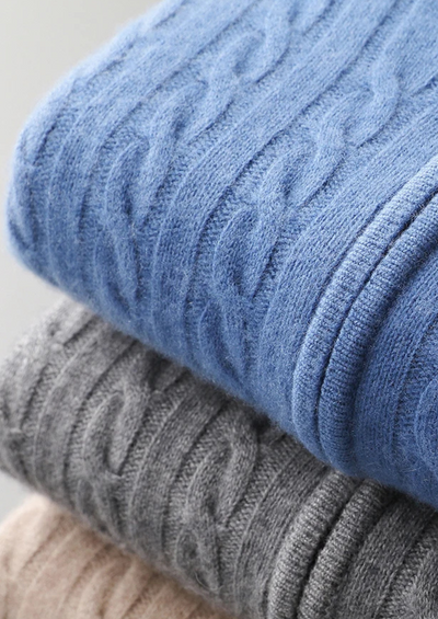 FELPA CON CAPPUCCIO E ZIP IN MAGLIA A TRECCE 100% CASHMERE