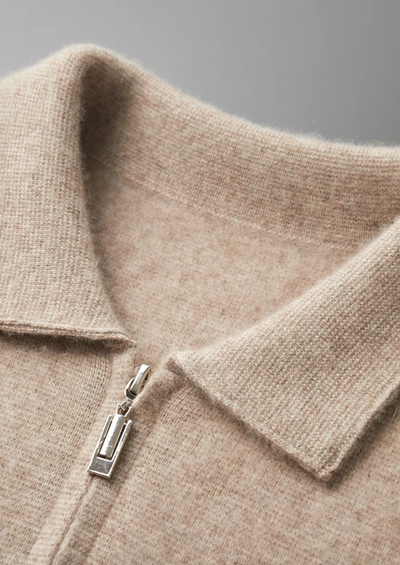 CARDIGAN CON ZIP IN 100% CASHMERE