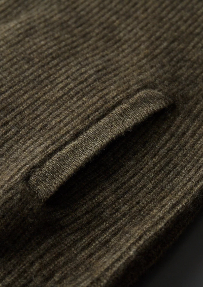 CARDIGAN COLLO ALTO A COSTINE IN 100% CASHMERE