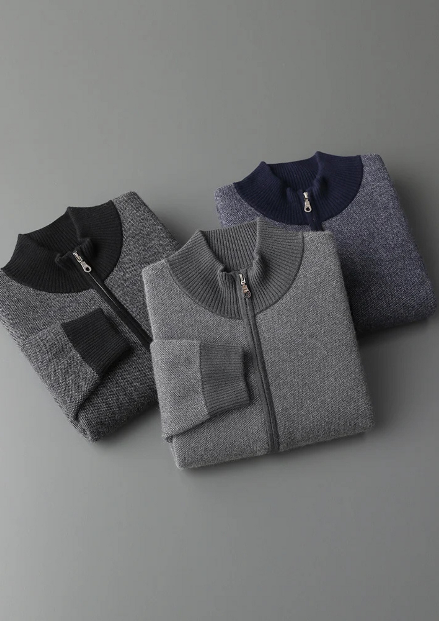 CARDIGAN CON ZIP JACQUARD 100% CASHMERE