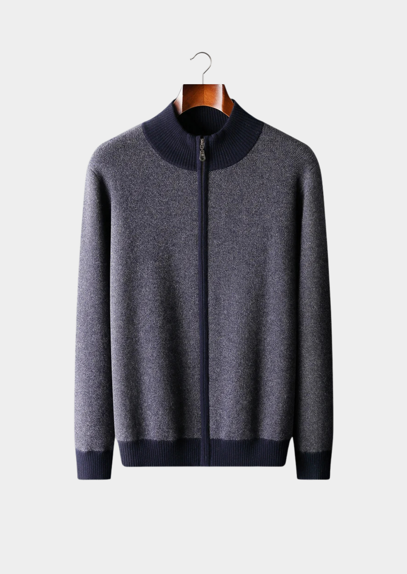 CARDIGAN CON ZIP JACQUARD 100% CASHMERE