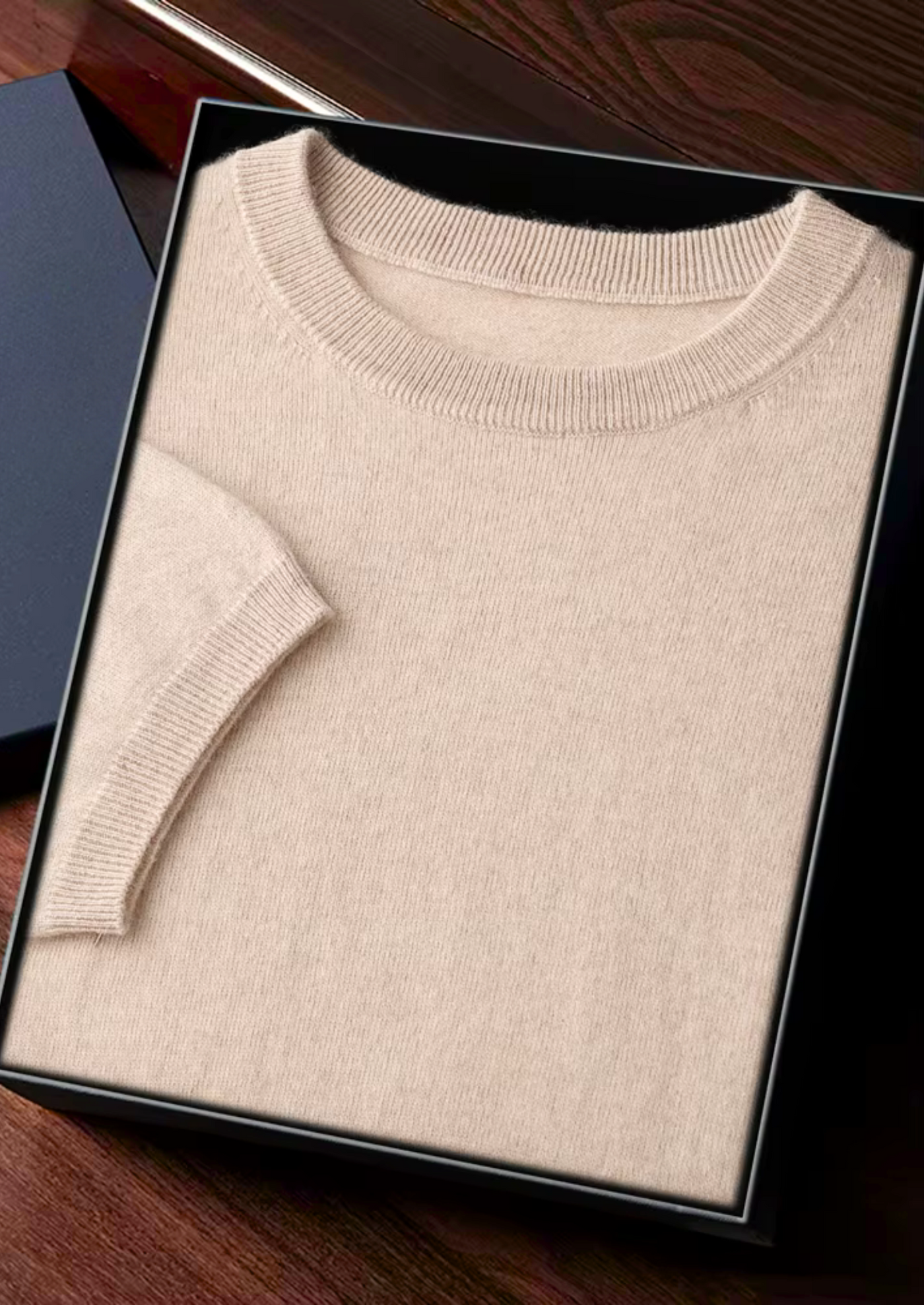 T-SHIRT CLASSICA A GIROCOLLO 100% CASHMERE