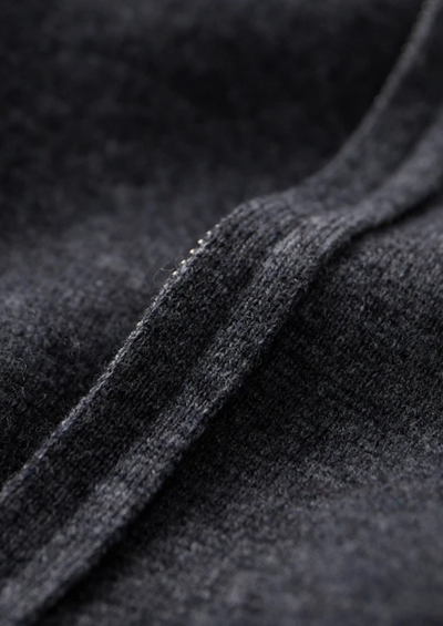 FELPA CON CAPPUCCIO E ZIP IN 100% CASHMERE