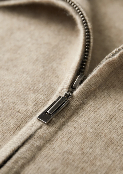 CARDIGAN POLO CON ZIP IN 100% CASHMERE