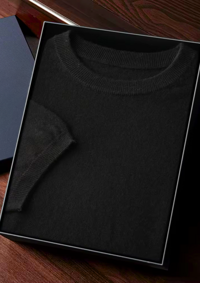 T-SHIRT CLASSICA A GIROCOLLO 100% CASHMERE