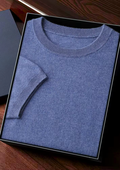 T-SHIRT CLASSICA A GIROCOLLO 100% CASHMERE
