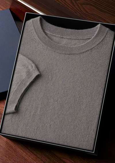 T-SHIRT CLASSICA A GIROCOLLO 100% CASHMERE