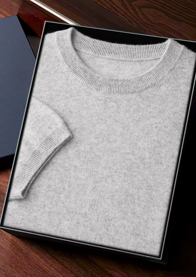 T-SHIRT CLASSICA A GIROCOLLO 100% CASHMERE