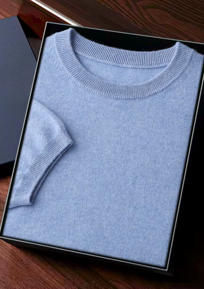 T-SHIRT CLASSICA A GIROCOLLO 100% CASHMERE