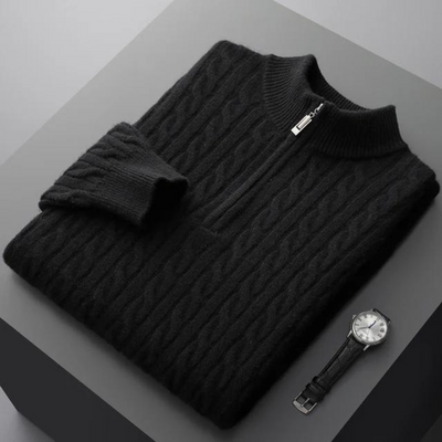 100% CASHMERE TESSUTO MEZZA ZIP