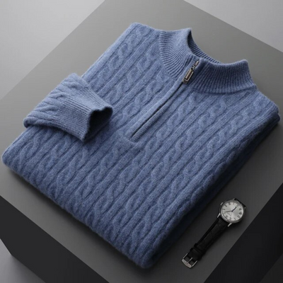 100% CASHMERE TESSUTO MEZZA ZIP