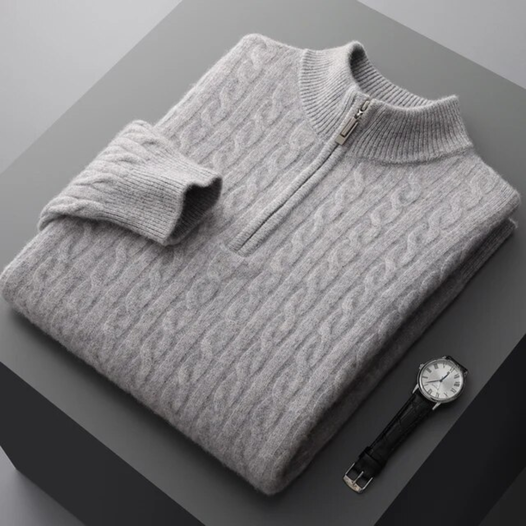100% CASHMERE TESSUTO MEZZA ZIP