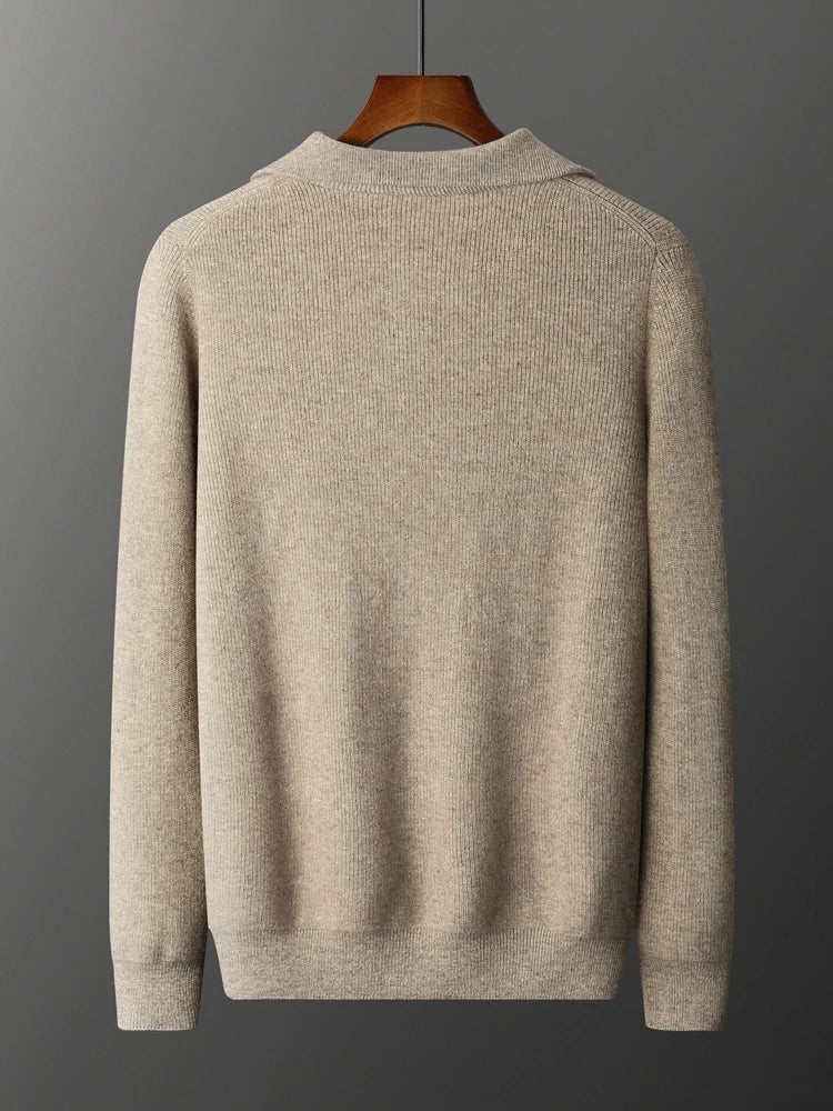 MAGLIONE 100% CASHMERE CON MEZZA ZIP