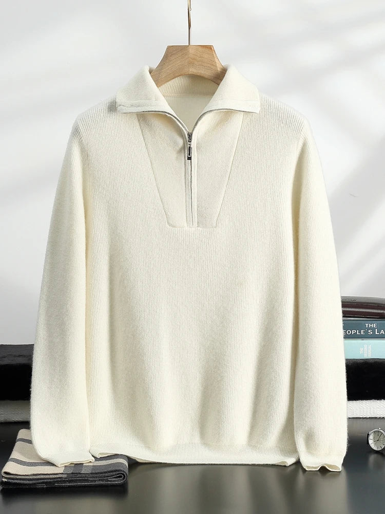 MAGLIONE 100% CASHMERE CON MEZZA ZIP