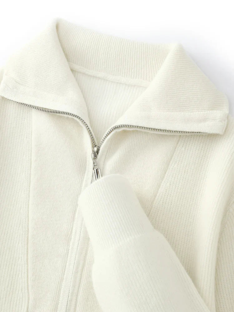 MAGLIONE 100% CASHMERE CON MEZZA ZIP