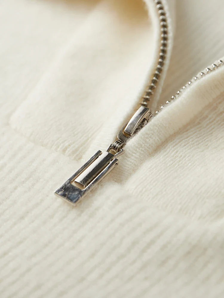MAGLIONE 100% CASHMERE CON MEZZA ZIP