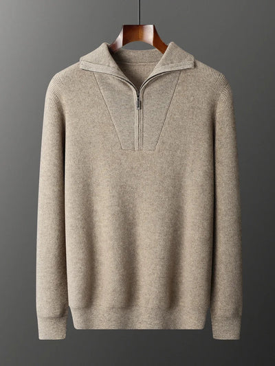 MAGLIONE 100% CASHMERE CON MEZZA ZIP