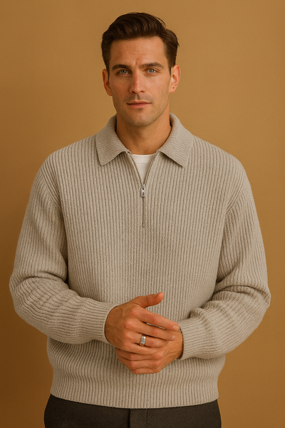 Vera™ | Maglione lavorato a maglia con mezza zip