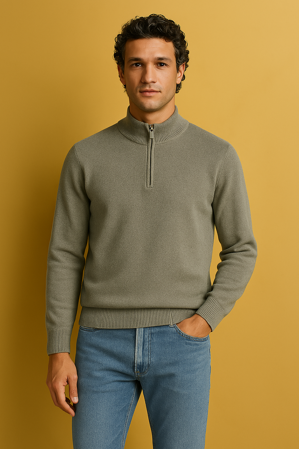 Valente™ | Maglia in lana merino mezza zip