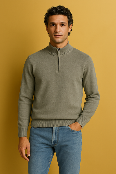 Valente™ | Maglia in lana merino mezza zip