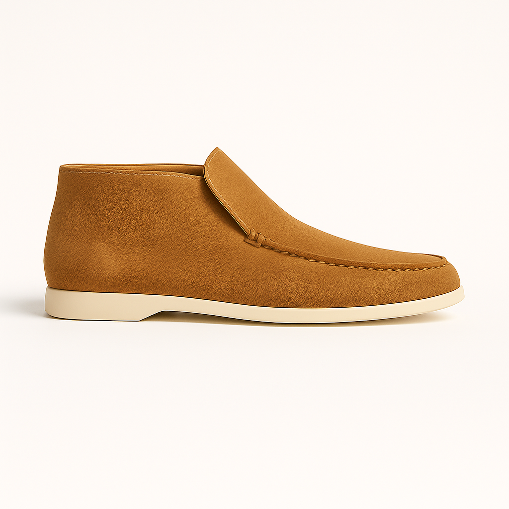 Scarpe Chukka in pelle scamosciata color cognac