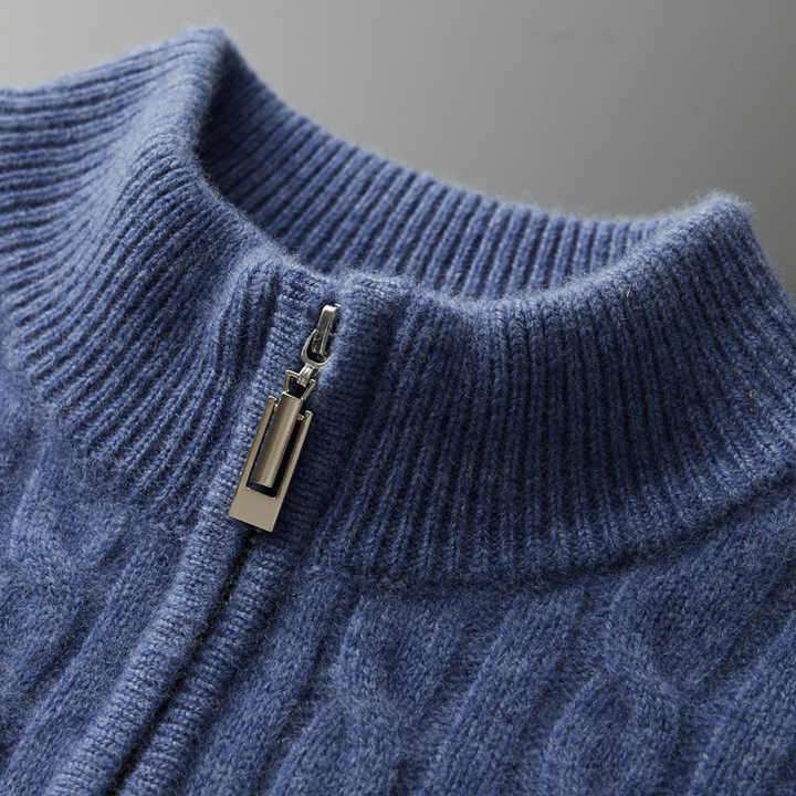 100% CASHMERE TESSUTO MEZZA ZIP