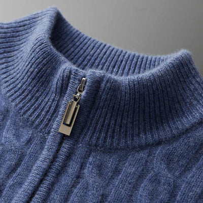 100% CASHMERE TESSUTO MEZZA ZIP