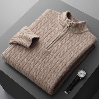 100% CASHMERE TESSUTO MEZZA ZIP