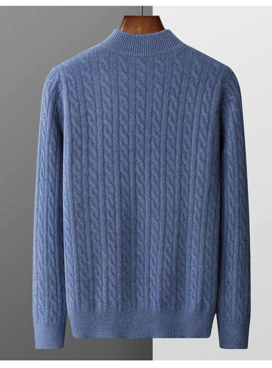 100% CASHMERE TESSUTO MEZZA ZIP