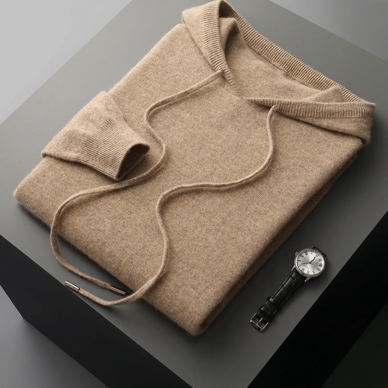 MAGLIONE CON CAPPUCCIO 100% CASHMERE