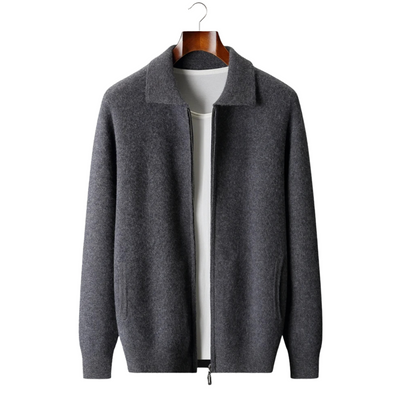 CARDIGAN POLO CON ZIP IN 100% CASHMERE
