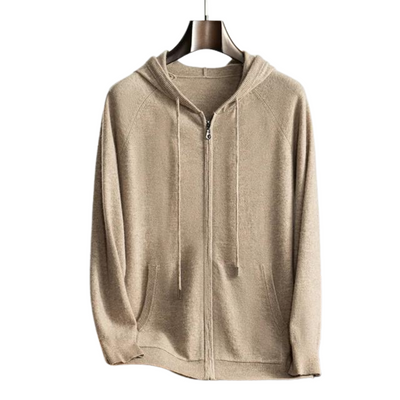 GILET CON CAPPUCCIO 100% CASHMERE