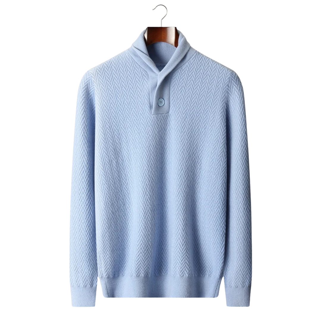 MAGLIONE CON BOTTONI A ZIGZAG IN 100% CASHMERE