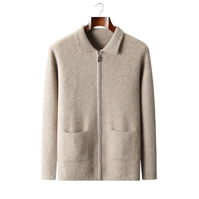 CARDIGAN CON ZIP IN 100% CASHMERE