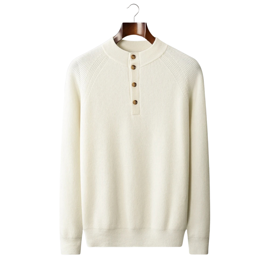 MAGLIONE CON BOTTONI IN 100% CASHMERE