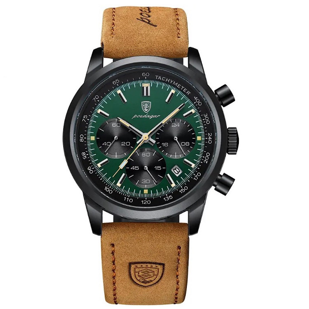 Eclipse Noir™ | Orologio cronografo in pelle da 41 mm