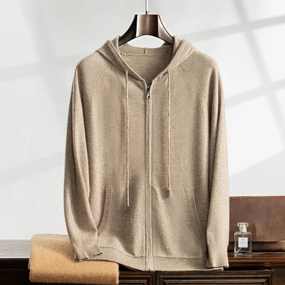 GILET CON CAPPUCCIO 100% CASHMERE