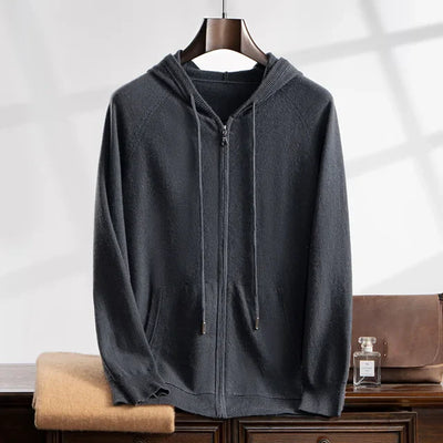 GILET CON CAPPUCCIO 100% CASHMERE